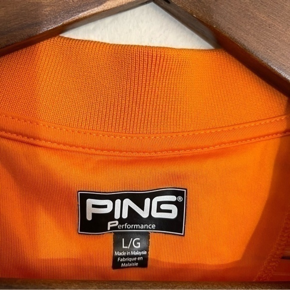 PING Performance Golf Polo T-Shirt Men Size Large Color Orange/Black - Picture 3 of 10